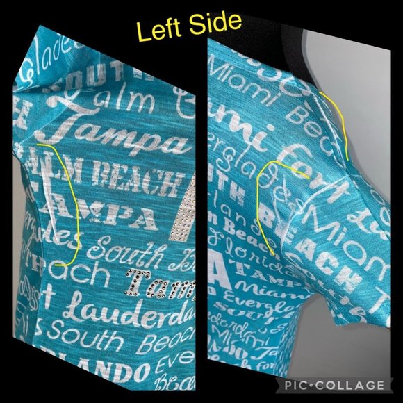 Sweet Gisele M Florida Themed Rhinestone Accented T-Shirt Beach Vacation - Picture 5 of 12